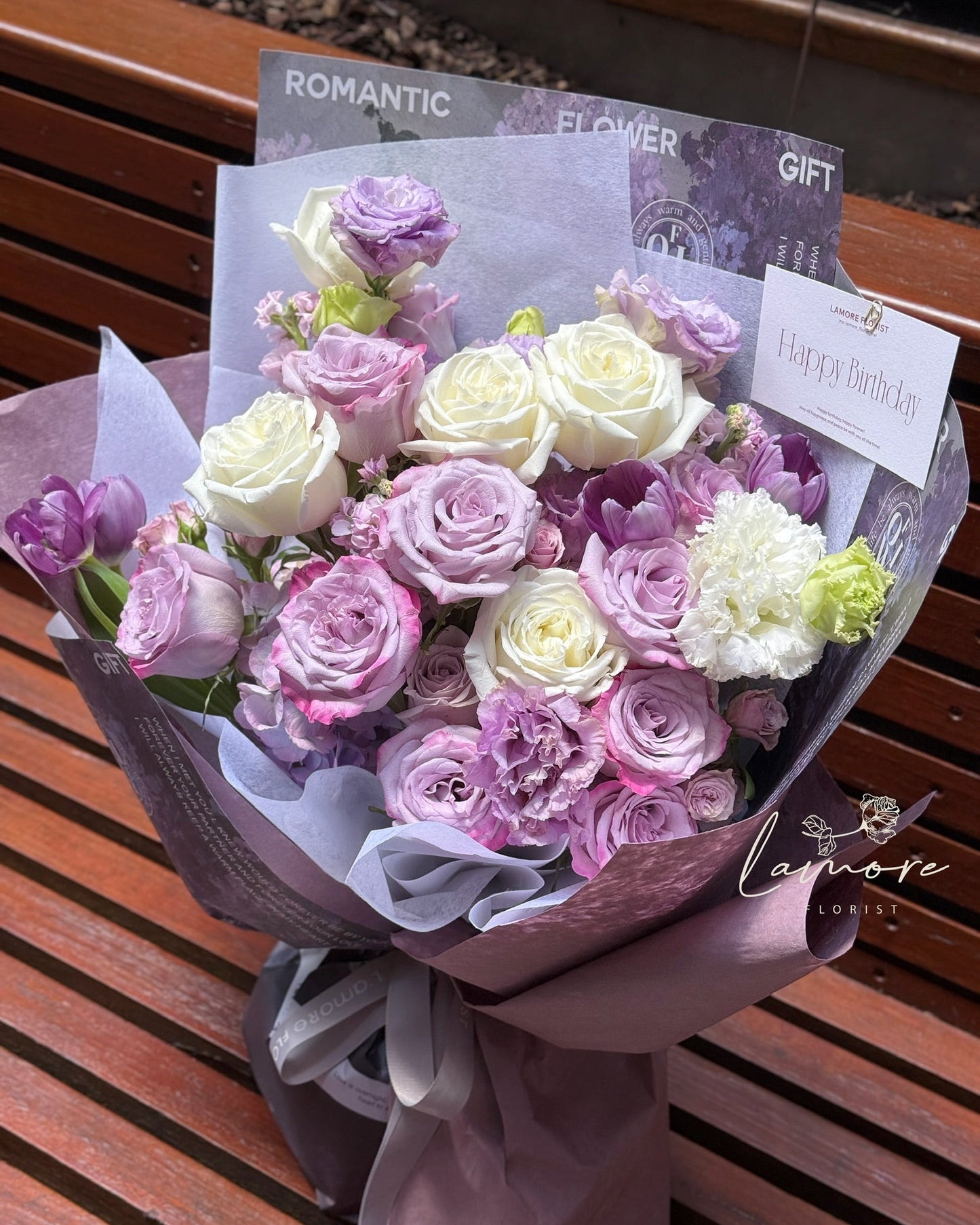 Lavender Symphony | Premium Purple & White Bouquet