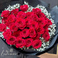 33 Stems Red Rose Bouquet with Baby’s Breath｜Rosé Romance