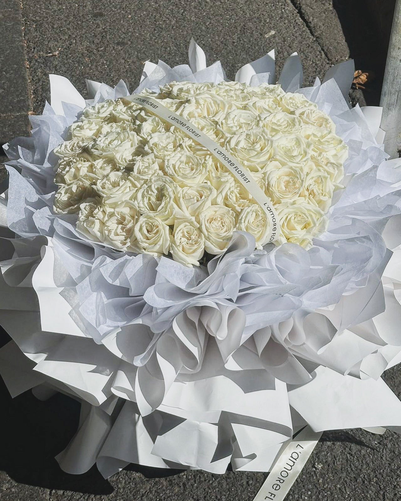 52 Stems White Rose Bouquet