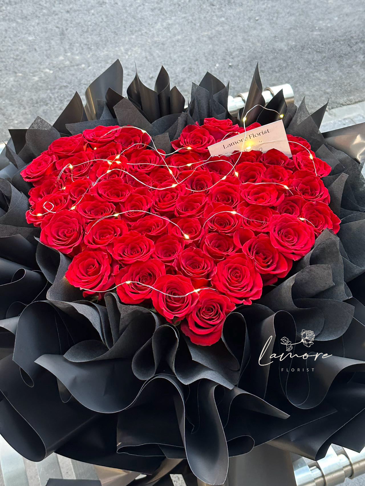 52 Stems Red Rose Bouquet - Love Heart