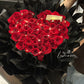 52 Stems Heart-Shaped Red Rose Bouquet | Rosé Romance
