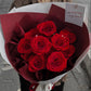 11 Stems Red Rose Bouquet｜Rosé Romance
